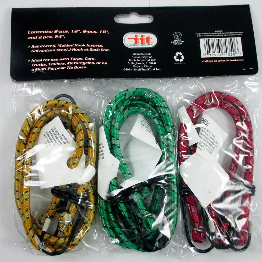 12 Bungee Cord Strap Tarp Bungie Elastic Tie Down Set 12" 18" 24" New