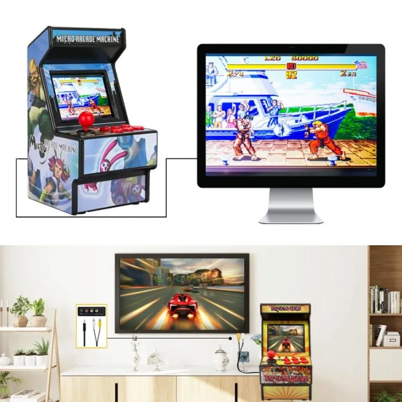 156 Built-In Retro Mini Arcade Handheld Game Console - 16-Bit