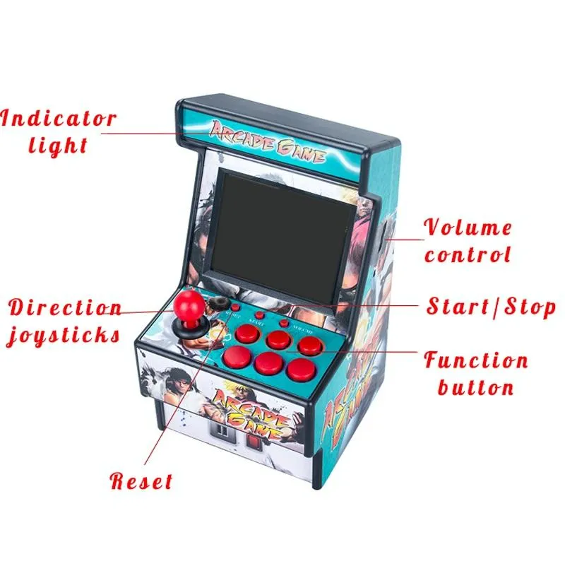 156 Built-In Retro Mini Arcade Handheld Game Console - 16-Bit