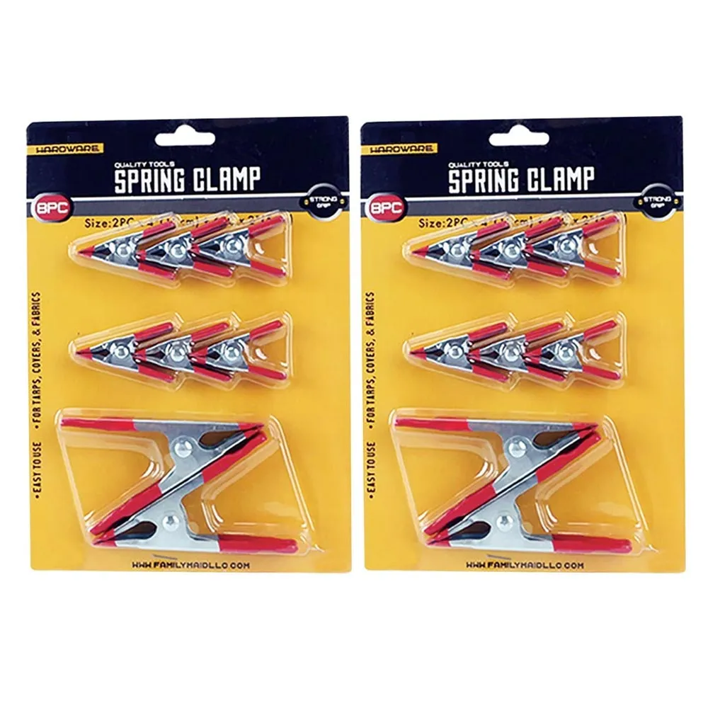 16 Lot Strong Metal Spring Clamps Rubber Tips Tool Steel Clip 4" & 2" Holder