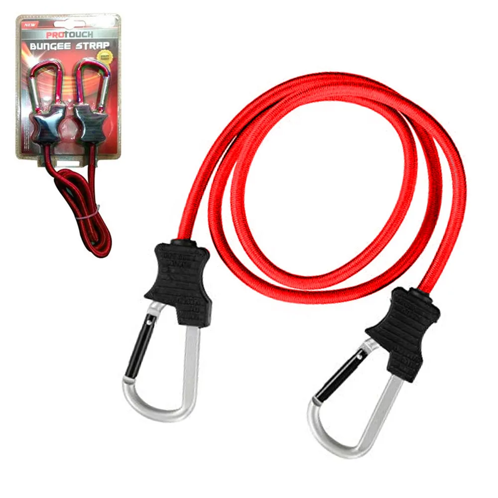 2PC Carabiner Bungee Cords with Hook Tie Downs Luggage Strap Carrying Bag Secure