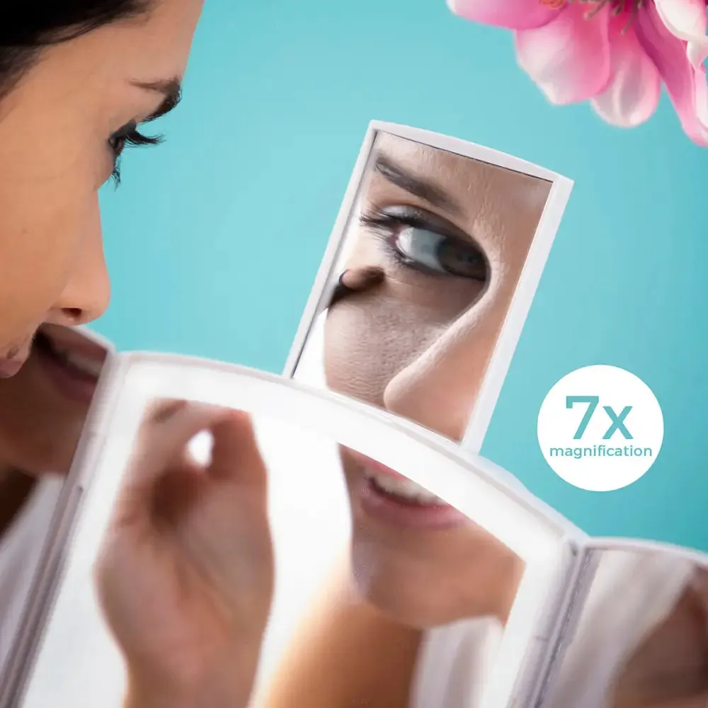 3-in-1 Folding Led Mirror with Make-up Organiser Panomir Innovagoods