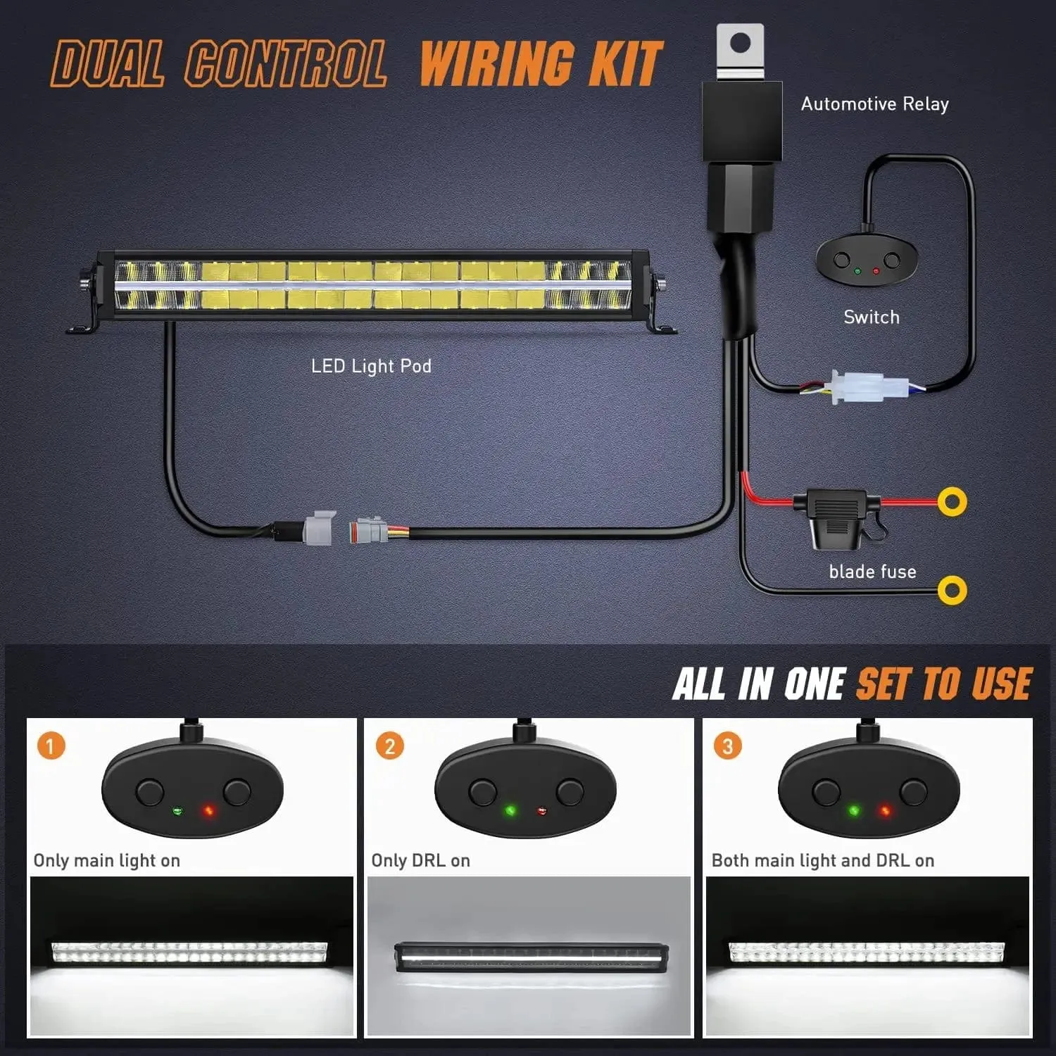 30 inch 240W 24800LM Anti-Glare Built-in EMC Spot Flood Led Light Bar | 14AWG DT Wire