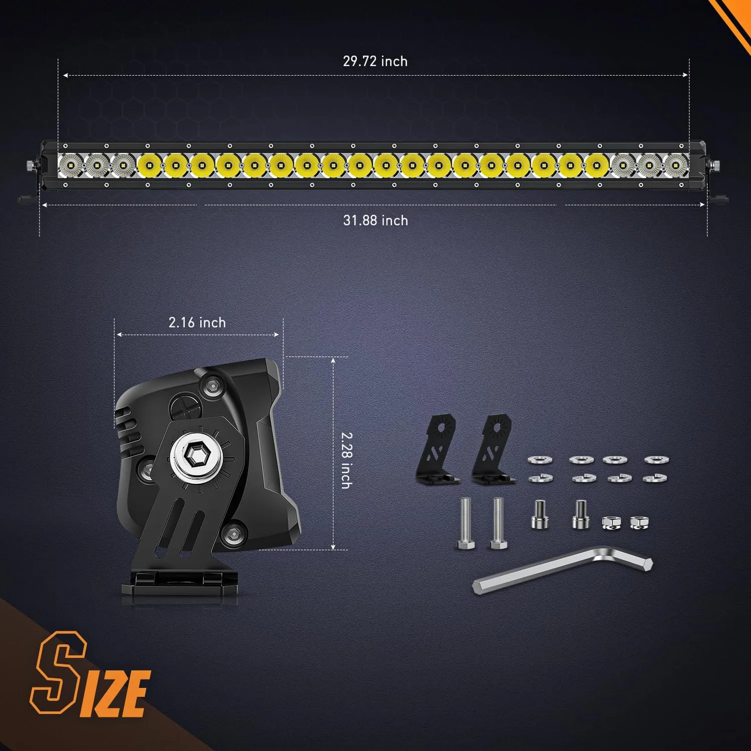 32 Inch 120W 12000LM Slim Anti-Glare DRL Spot Flood Curved Led Light Bar