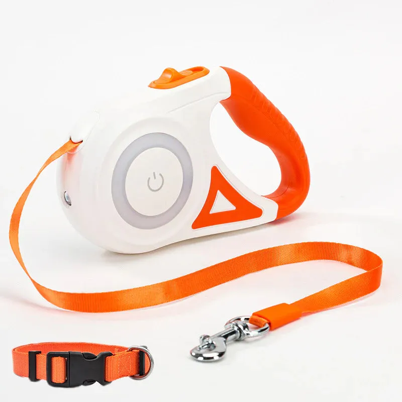 3M/5M Automatic Retractable Dog Leash with LED Light for Night Walking