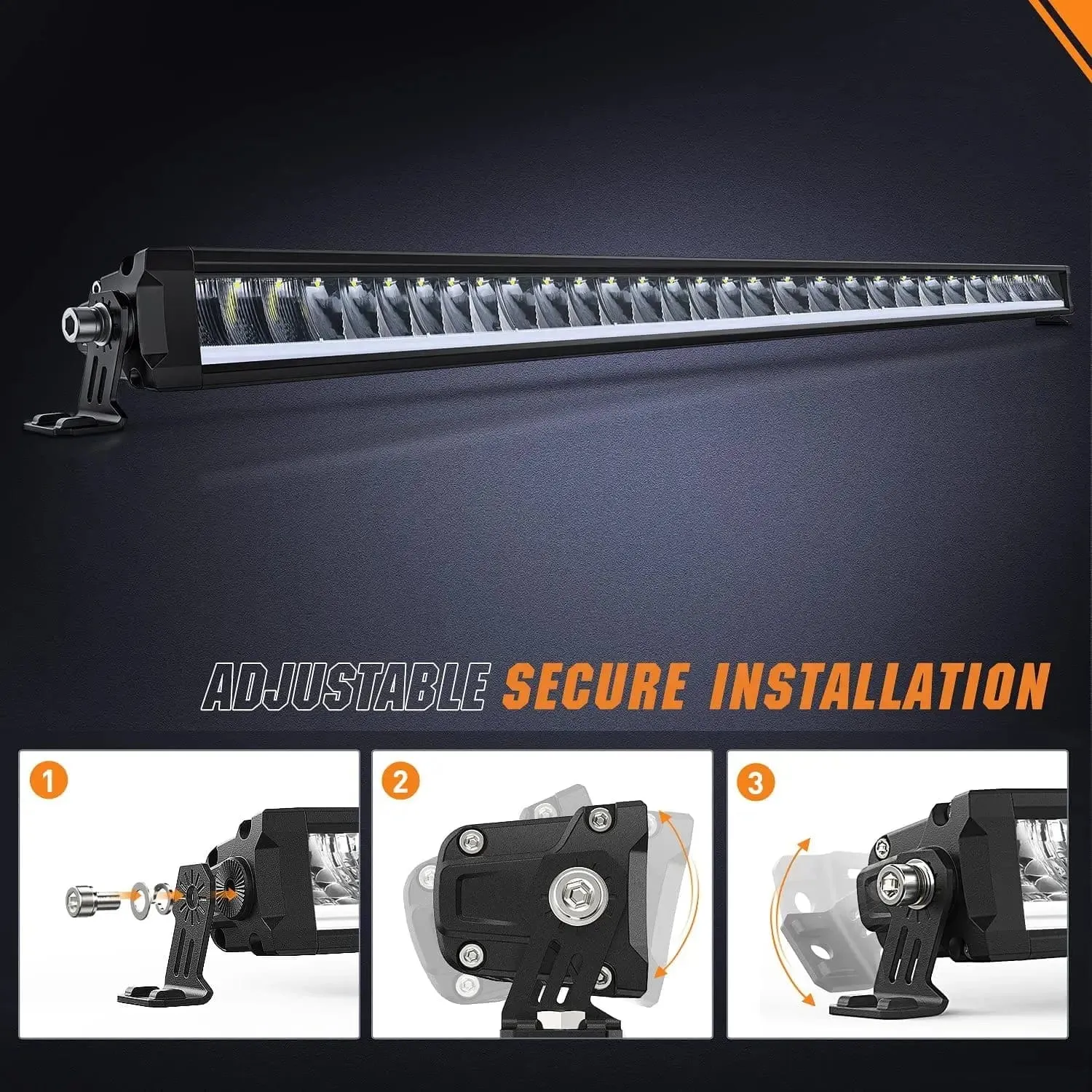 50.5 Inch 210W 21260LM Slim Anti-Glare DRL Spot Flood LED Light Bar | 14AWG DT Wire