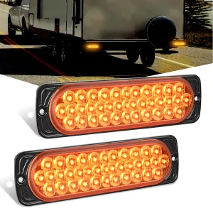7.5 Inch Aluminum Housing Tail Light 2 PCS 36 LED Amber Left Right Turn Signals Marker Light