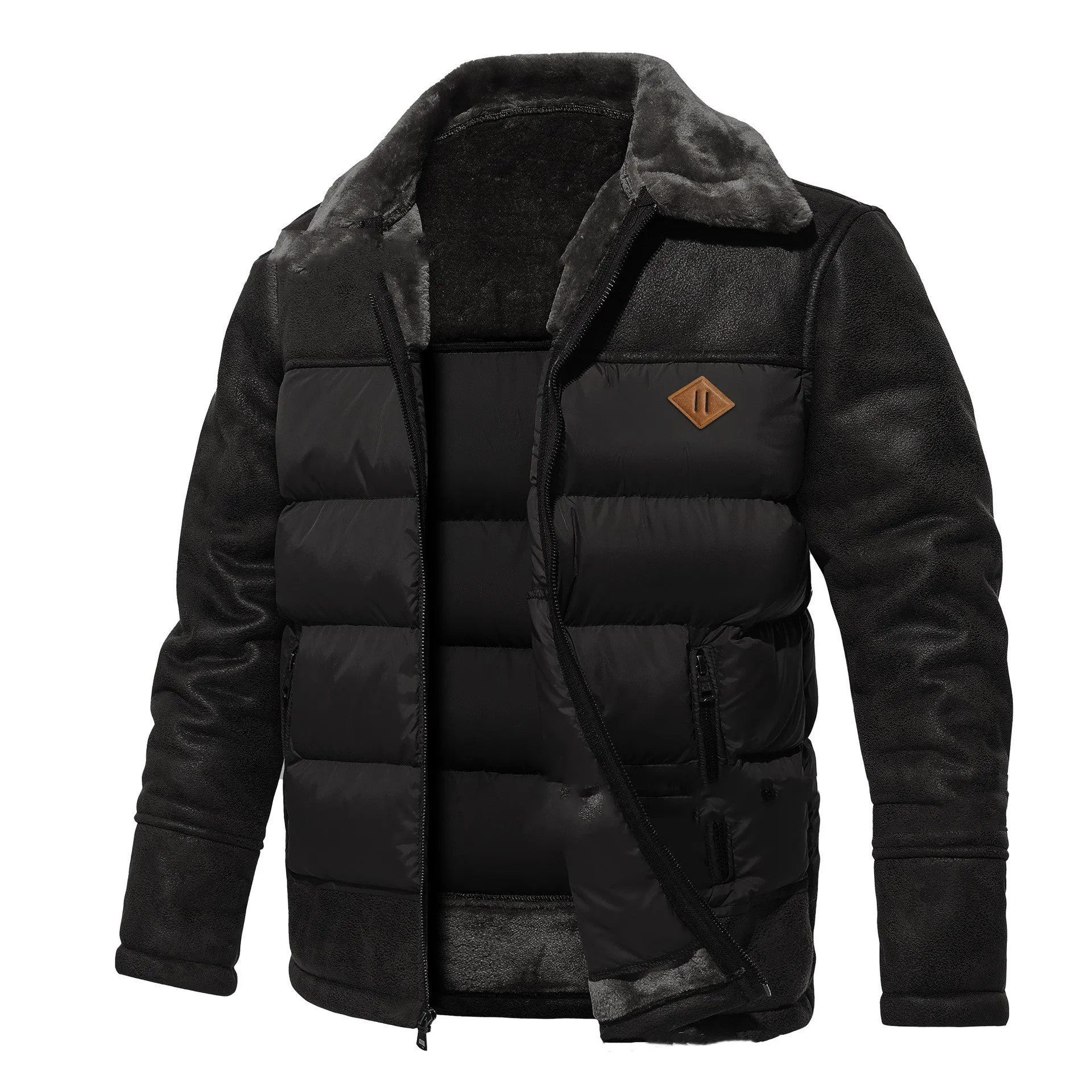 Men's Lapel Fur Integrated Trend Fashionable Jacket