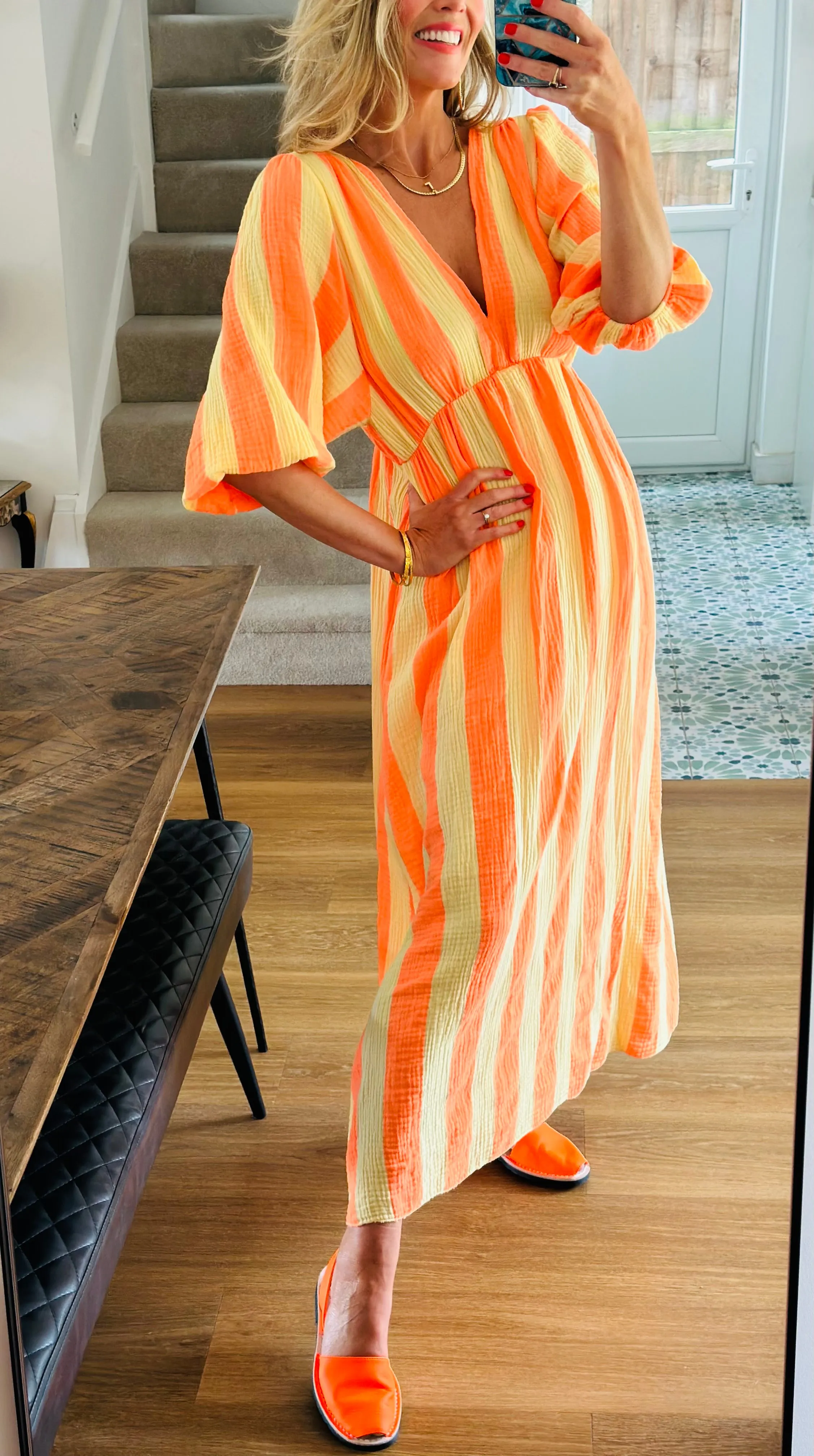 Neon Striped Dress