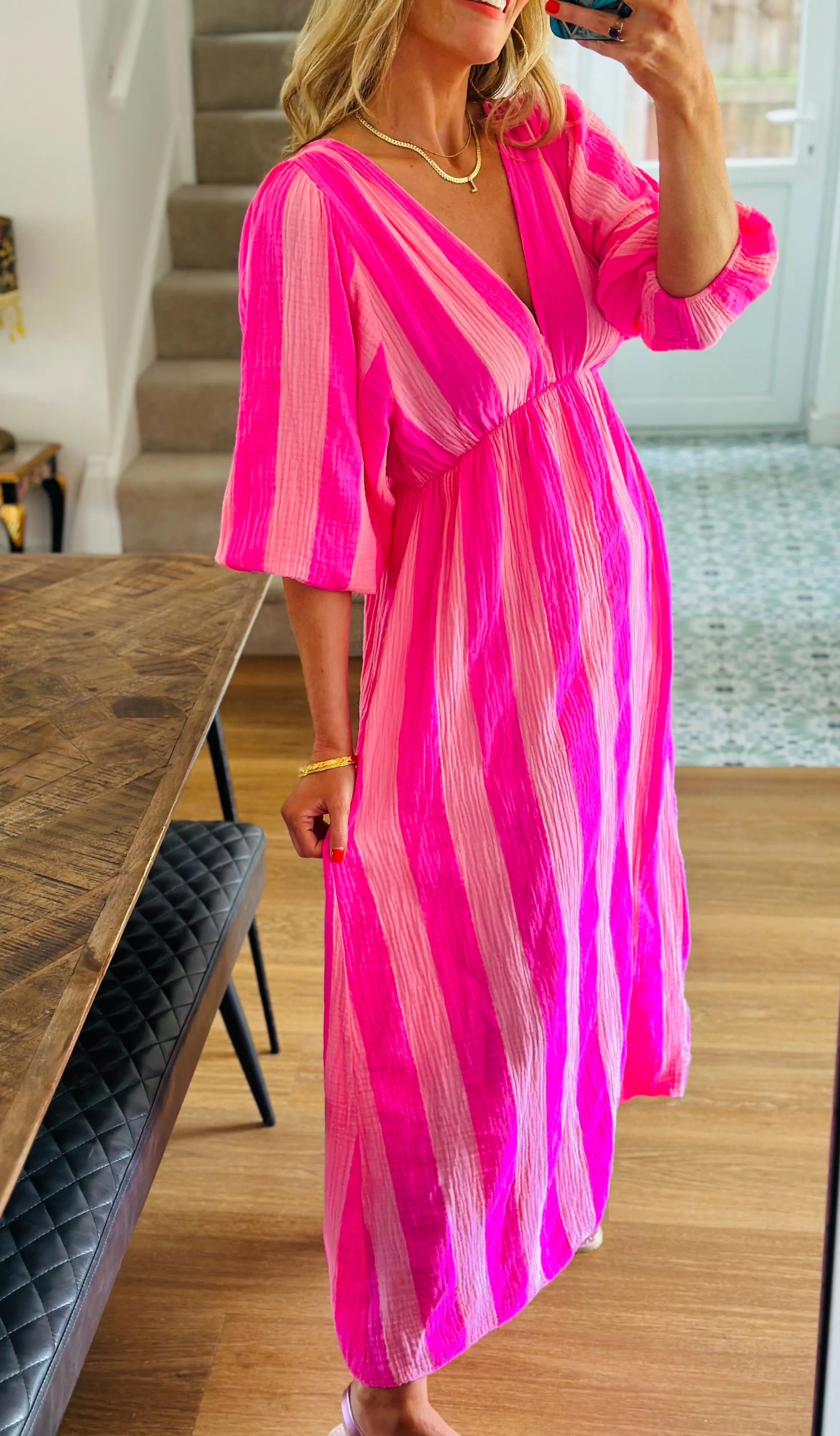 Neon Striped Dress