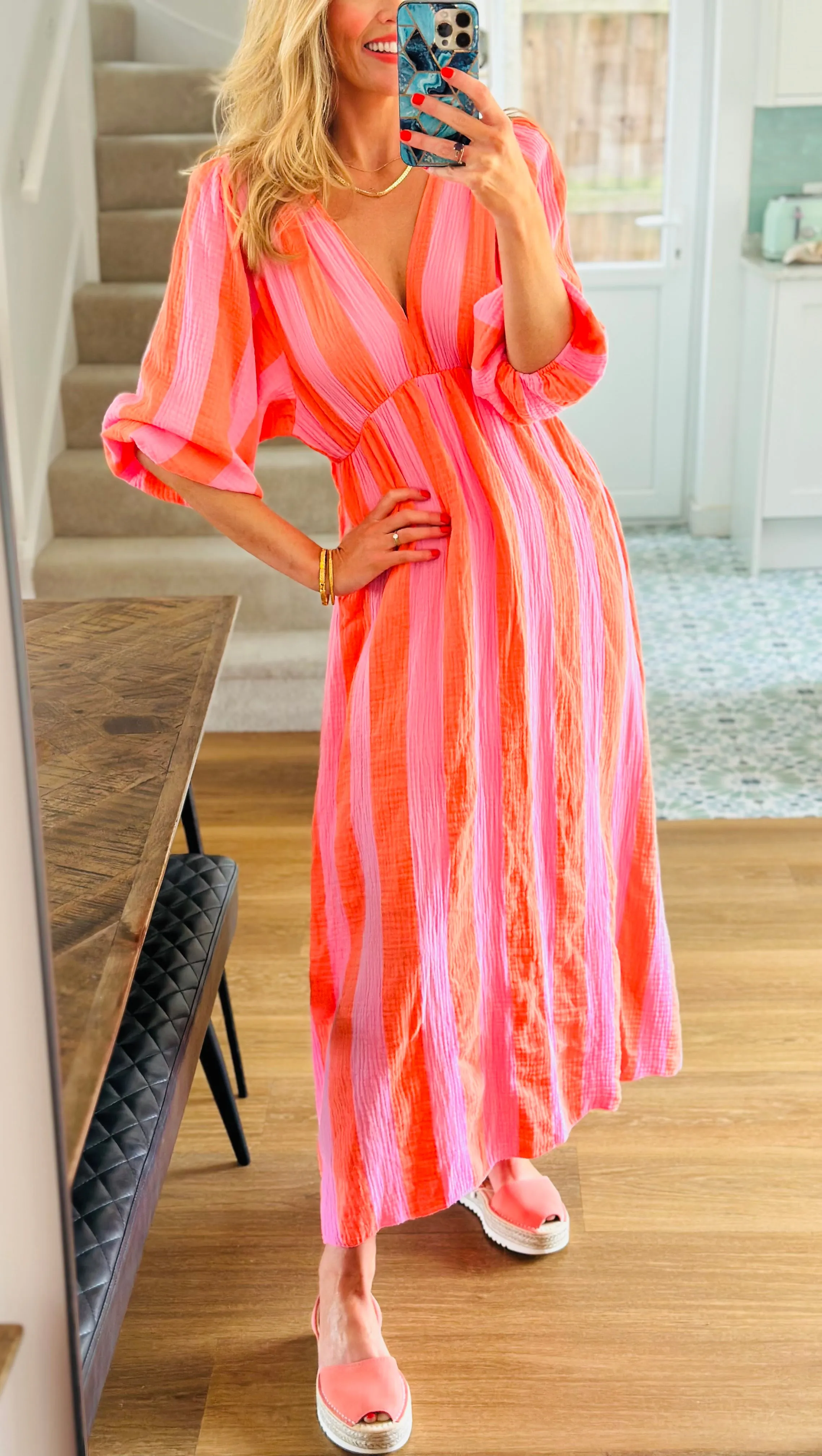 Neon Striped Dress