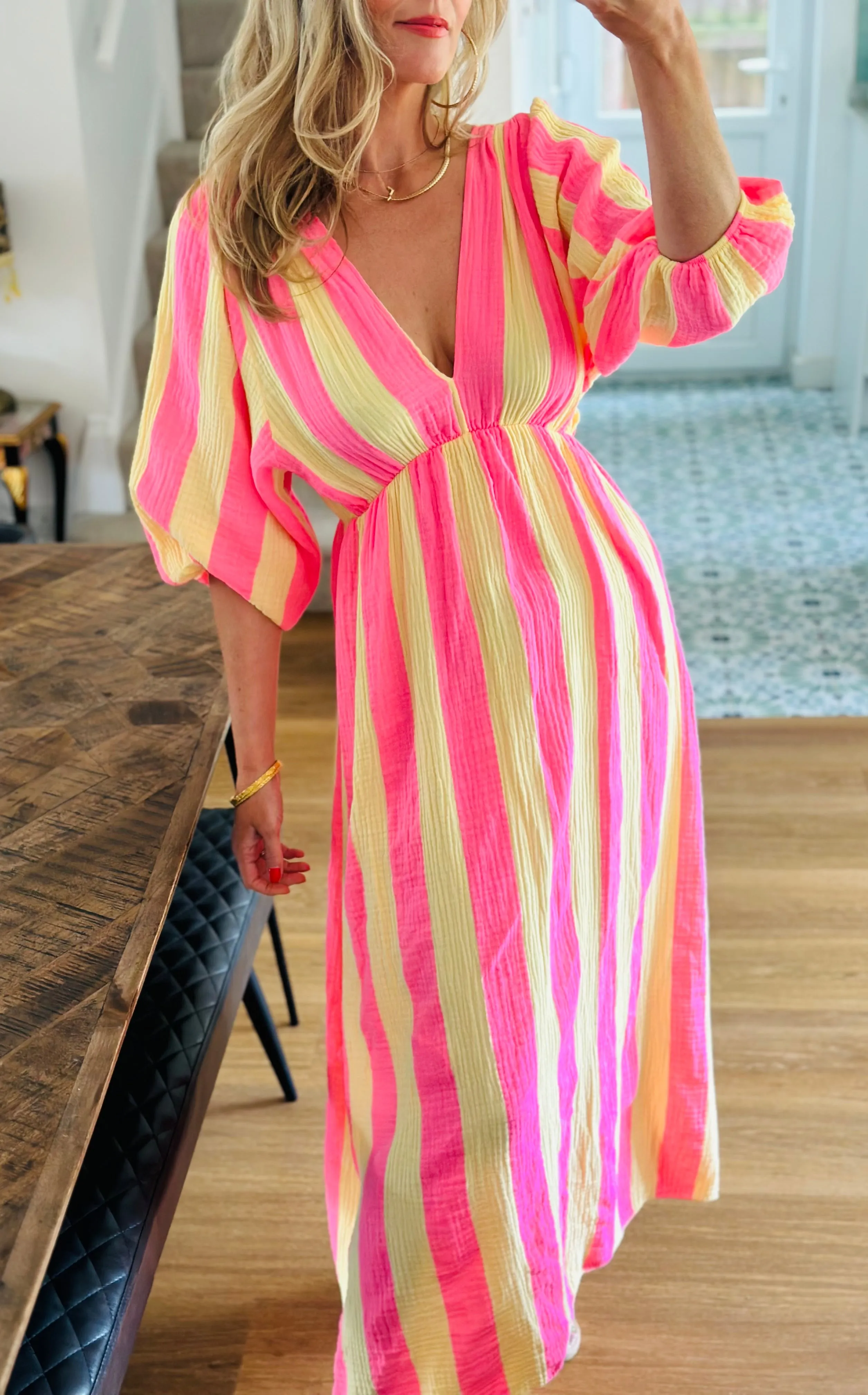 Neon Striped Dress