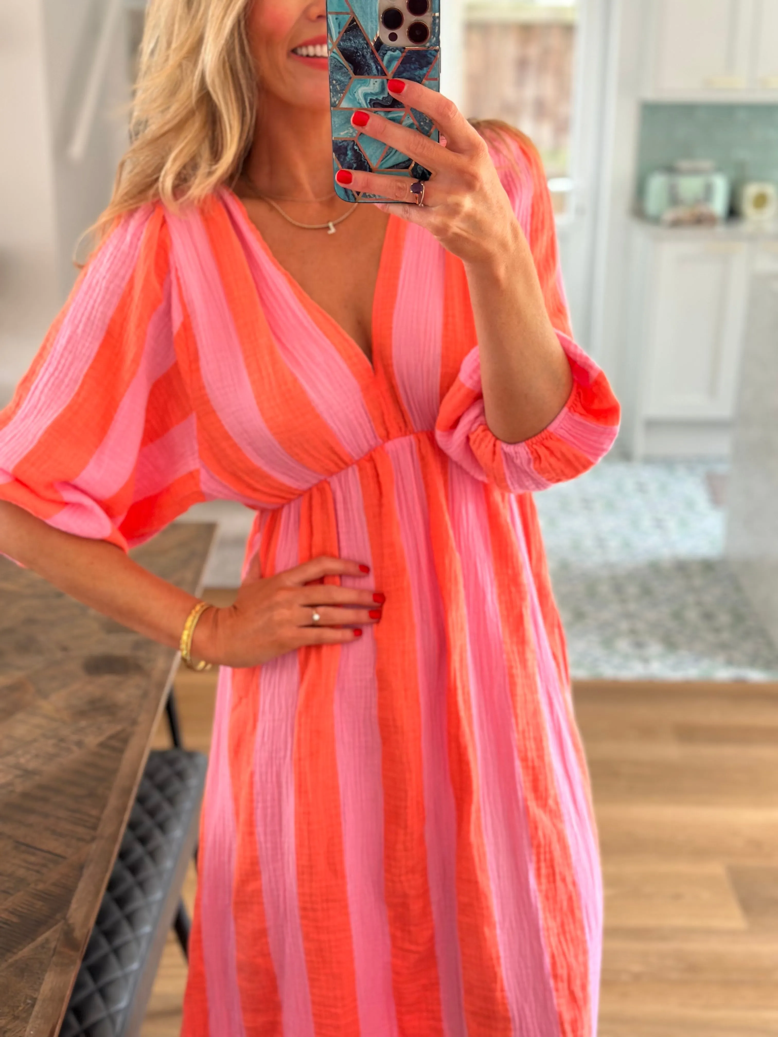 Neon Striped Dress