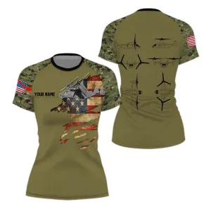 Personalized Veteran Osprey Women's Short Sleeve Rash Guard
