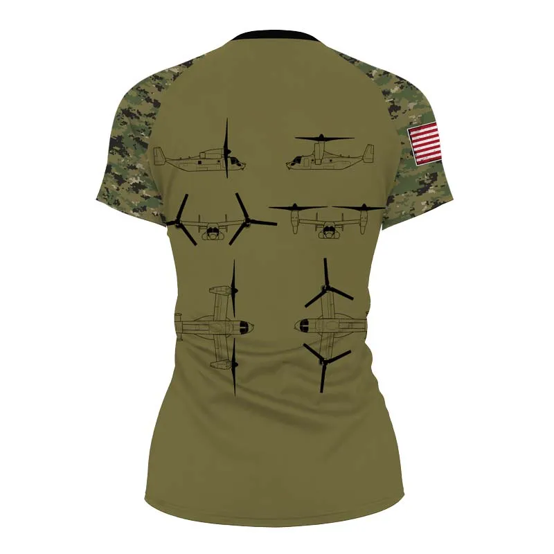 Personalized Veteran Osprey Women's Short Sleeve Rash Guard