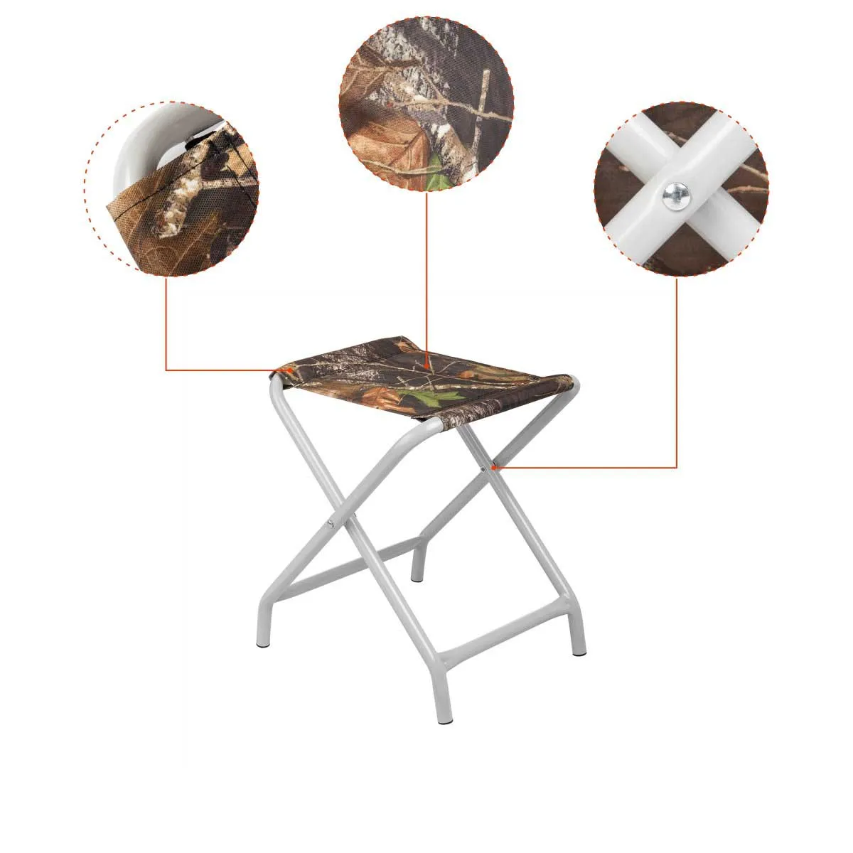 Set of 2 Camo Portable Folding Chairs for Fishing and Outdoor