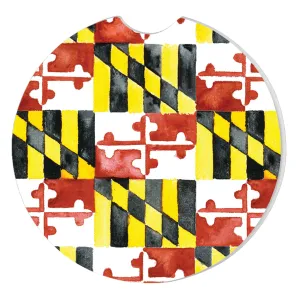 WATERCOLOR FLAG CAR COASTER